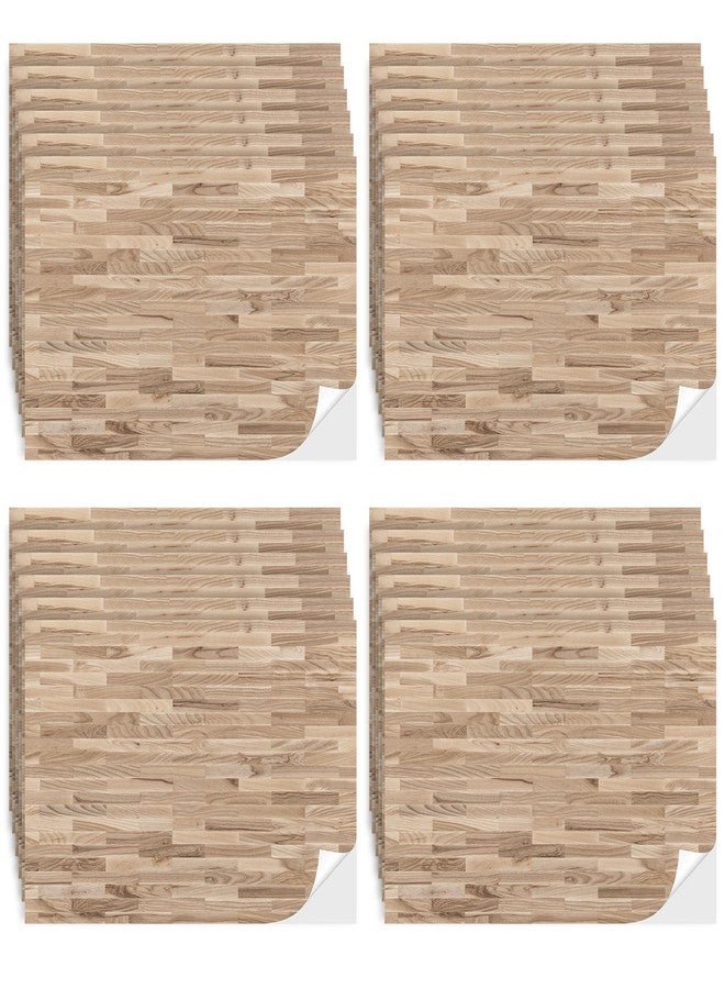 Flutesan 24 Pcs Miniature Dollhouse Wallpaper and Flooring Peel and Stick Mini DIY Self Adhesive Dollhouse Accessories 8.27 x 11.69 Inch (Natural Style) - Image 1
